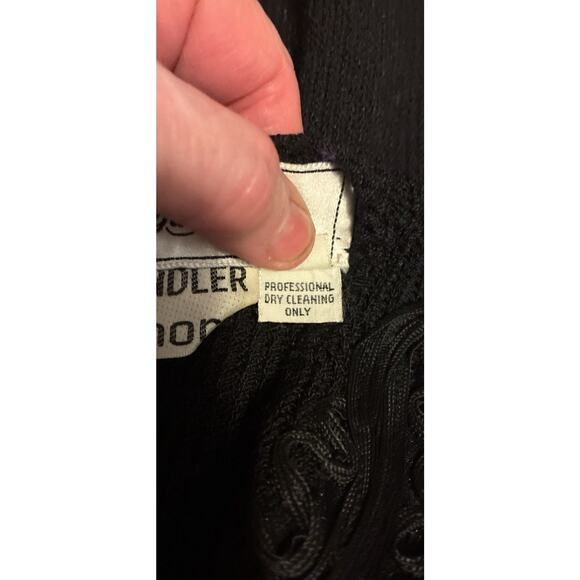 Vtg Saks Fifth Ave Sz 4 1960's Blk Boucle Lace ovrly Embrd STUNNER Sweater Dress - Picture 10 of 16